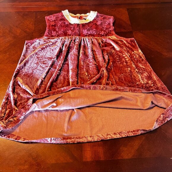 vtg Solitaire by‎ Ravi Khosla Velvet Lace Boho cottagecore  Top Sz L - Picture 14 of 14
